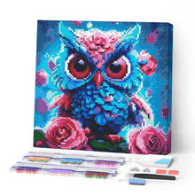 Load image into Gallery viewer, Mini Diamond Painting 10"x10" - Little Blue Owl Figured'Art USA