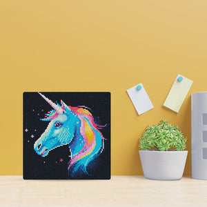 Mini Diamond Painting 10"x10" - Neon Unicorn