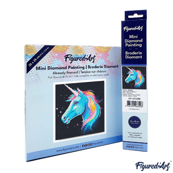 Mini Diamond Painting 10"x10" - Neon Unicorn
