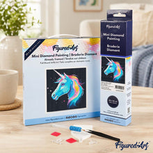 Load image into Gallery viewer, Mini Diamond Painting 10"x10" - Neon Unicorn
