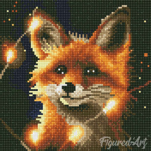 Mini Diamond Painting 10"x10" - Red Fox and Light