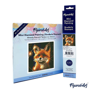 Mini Diamond Painting 10"x10" - Red Fox and Light