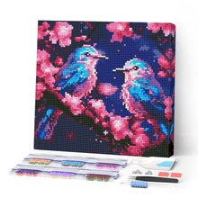 Load image into Gallery viewer, Mini Diamond Painting 10"x10" - Shimmering Bluebirds Figured'Art USA