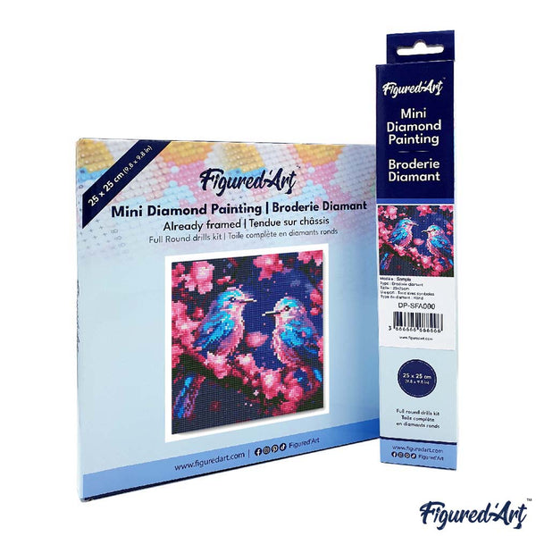 Mini Diamond Painting 10"x10" - Shimmering Bluebirds