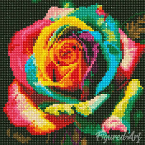 Mini Diamond Painting 10"x10" - Multi-Colored Rose