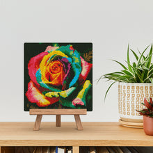 Load image into Gallery viewer, Mini Diamond Painting 10&quot;x10&quot; - Multi-Colored Rose