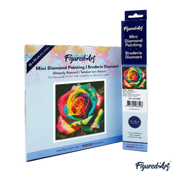 Mini Diamond Painting 10"x10" - Multi-Colored Rose