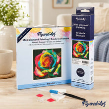 Load image into Gallery viewer, Mini Diamond Painting 10"x10" - Multi-Colored Rose