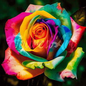Mini Diamond Painting 10"x10" - Multi-Colored Rose Figured'Art USA
