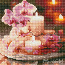 Load image into Gallery viewer, Mini Diamond Painting 10&quot;x10&quot; - Orchids and Candles