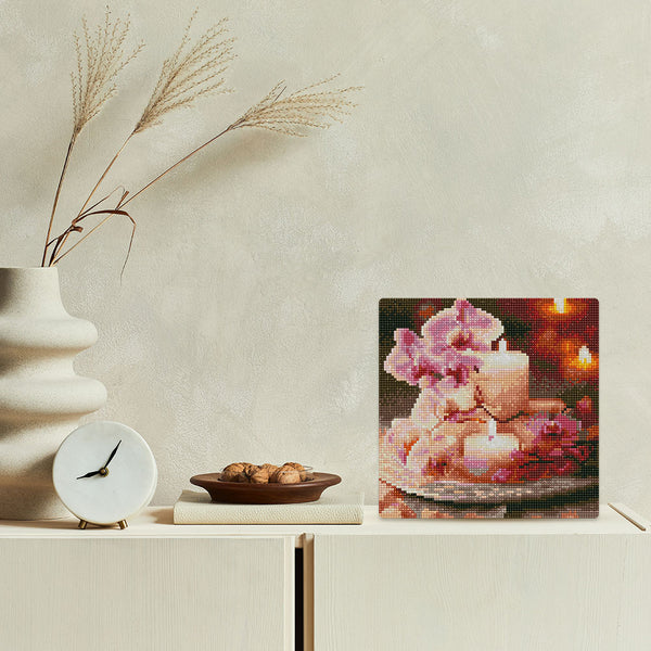 Mini Diamond Painting 10"x10" - Orchids and Candles