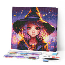 Load image into Gallery viewer, Mini Diamond Painting 10"x10" - Charming Little Witch Figured'Art USA