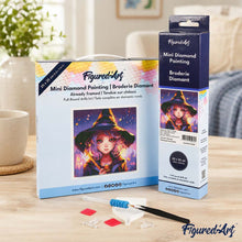 Load image into Gallery viewer, Mini Diamond Painting 10"x10" - Charming Little Witch