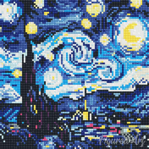 Mini Diamond Painting 10"x10" - Vibrant Starry Night