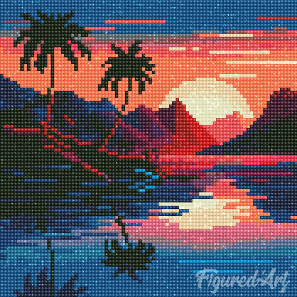 Mini Diamond Painting 10"x10" - The Sea and the Sunset