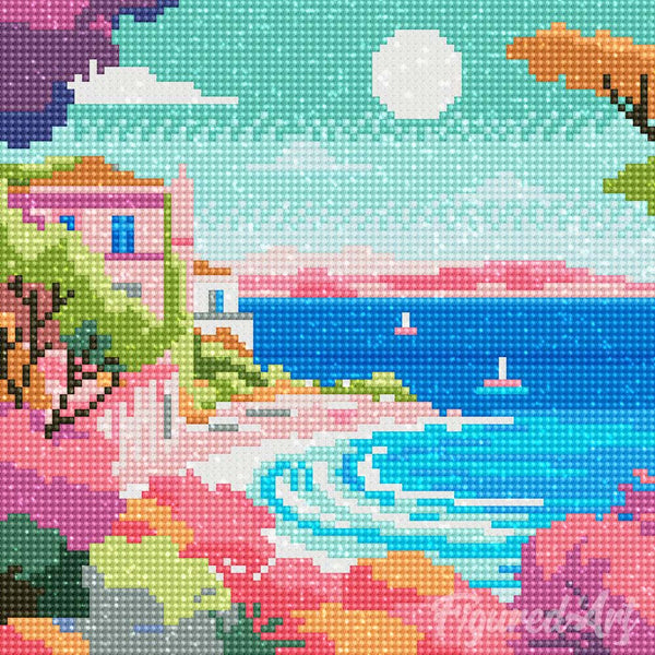 Mini Diamond Painting 10"x10" - Colorful French Riviera