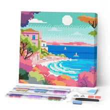 Load image into Gallery viewer, Mini Diamond Painting 10"x10" - Colorful French Riviera Figured'Art USA