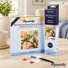 Load image into Gallery viewer, Mini Diamond Painting 10"x10" - Pair of Birds amidst Blossoms