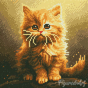 Mini Diamond Painting 10"x10" - Fluffy Orange Kitten