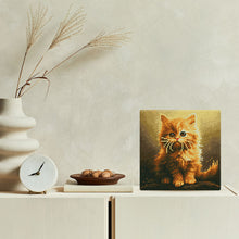 Load image into Gallery viewer, Mini Diamond Painting 10&quot;x10&quot; - Fluffy Orange Kitten