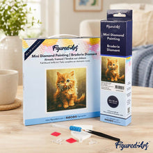 Load image into Gallery viewer, Mini Diamond Painting 10"x10" - Fluffy Orange Kitten