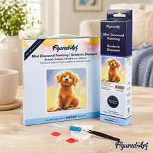 Load image into Gallery viewer, Mini Diamond Painting 10"x10" - Cute Golden Retriever Pup