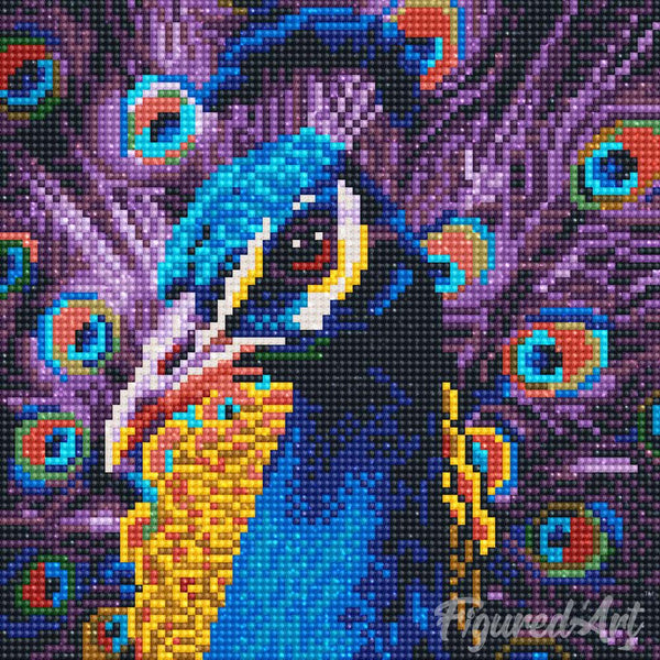 Mini Diamond Painting 10"x10" - Graceful Peacock