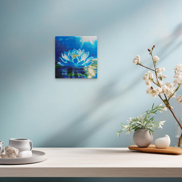 Mini Diamond Painting 10"x10" - Shiny White Lotus