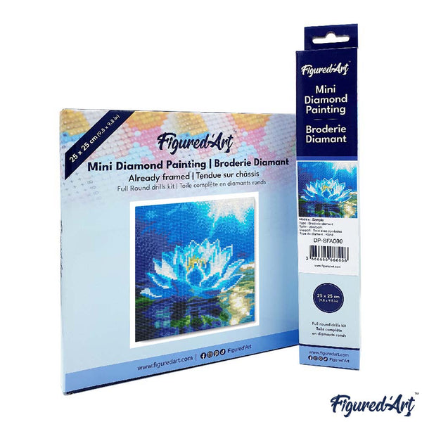 Mini Diamond Painting 10"x10" - Shiny White Lotus