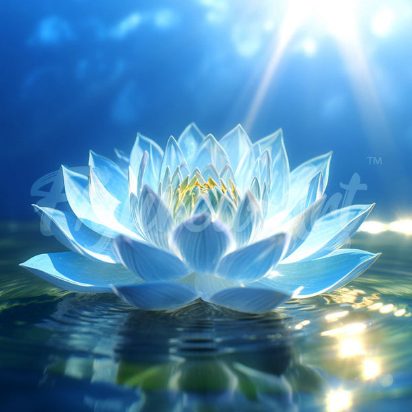 Mini Diamond Painting 10"x10" - Shiny White Lotus Figured'Art USA