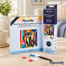 Load image into Gallery viewer, Mini Diamond Painting 10"x10" - Bold Abstract Cat