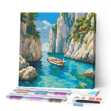 Load image into Gallery viewer, Paint by numbers kit for adults Mini Diamond Painting 10"x10" - Peaceful Blue Cove Figured'Art