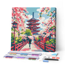 Load image into Gallery viewer, Paint by numbers kit Mini Diamond Painting 10"x10" - Kyoto in Bloom Figured'Art