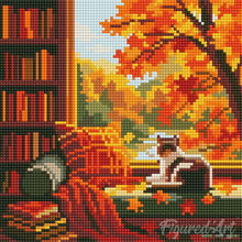 Load image into Gallery viewer, Mini Diamond Painting 10"x10" - Cat's Autumn View