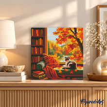 Load image into Gallery viewer, Mini Diamond Painting 10"x10" - Cat's Autumn View