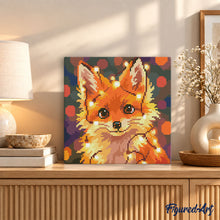 Load image into Gallery viewer, Mini Diamond Painting 10"x10" - Little Fox with Light Bulbs