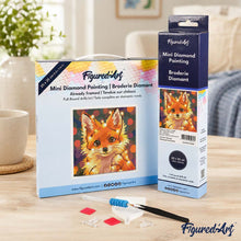 Load image into Gallery viewer, Mini Diamond Painting 10"x10" - Little Fox with Light Bulbs