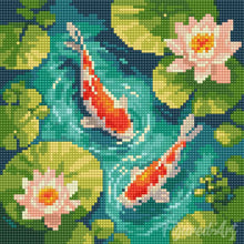 Load image into Gallery viewer, Mini Diamond Painting 10"x10" - Koi Pond