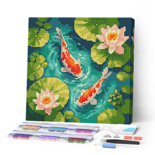 Load image into Gallery viewer, Mini Diamond Painting 10"x10"  for adults -  Koi Pond Figured'Art