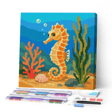 Load image into Gallery viewer, Paint by numbers kit Mini Diamond Painting 10"x10" - Seahorse Figured'Art