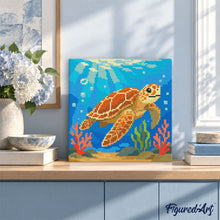 Load image into Gallery viewer, Mini Diamond Painting 10"x10" - Turtle