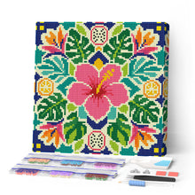 Load image into Gallery viewer, Mini Diamond Painting 10"x10"  for adults -  Hibiscus Mandala Figured'Art