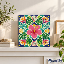Load image into Gallery viewer, Mini Diamond Painting 10"x10" - Hibiscus Mandala