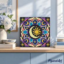 Load image into Gallery viewer, Mini Diamond Painting 10"x10" - Celestial Mandala