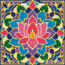 Load image into Gallery viewer, Mini Diamond Painting 10"x10" - Lotus Mandala