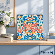 Load image into Gallery viewer, Mini Diamond Painting 10"x10" - Seashell Mandala