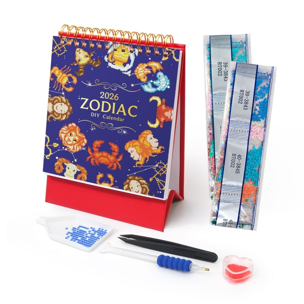 Diamond Painting Calendar 2026 - Zodiac Signs Figured'Art