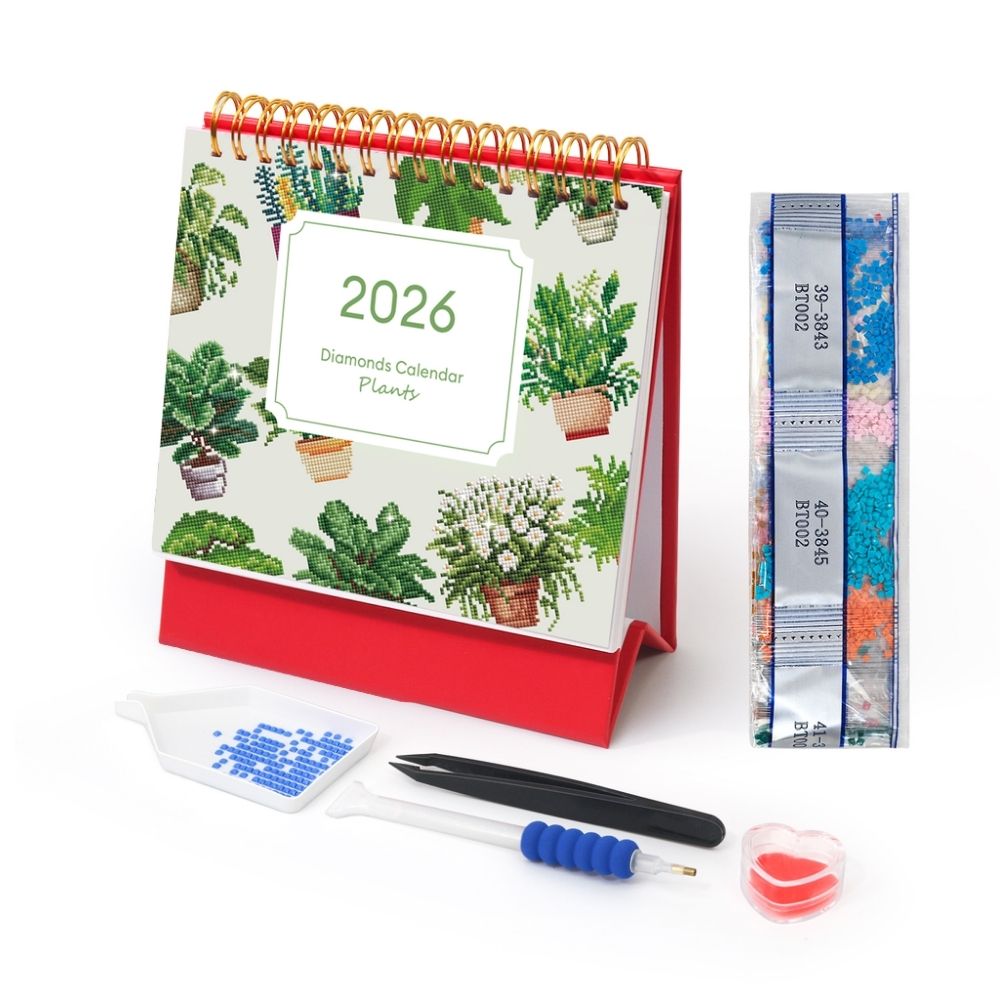 Diamond Painting Calendar 2026 - Potted Houseplants Figured'Art
