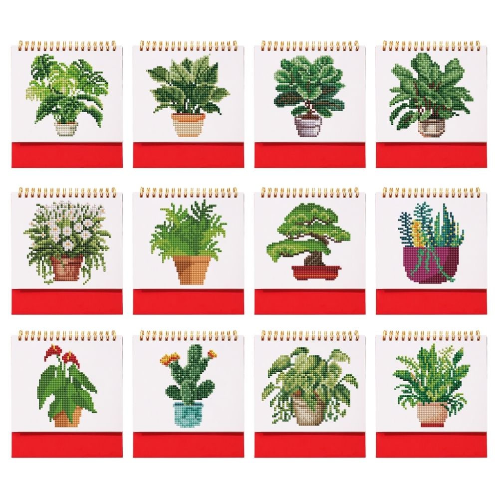 Diamond Painting Calendar 2026 - Potted Houseplants