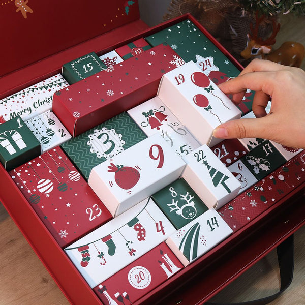 Diamond Painting Advent Calendar 2025 - 24 Boxes for a Shine Countdown (Red)